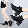 With crude Bootie Women boots Autumn and winter 2019 new pattern Retro Ankle boots British style Short tube Riding boots Plush Women's Shoes
