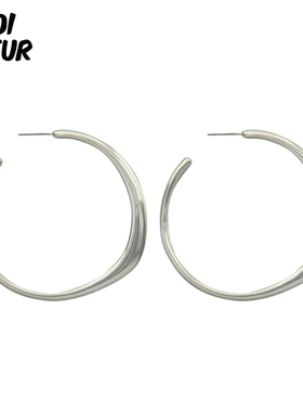 EtoiLueur设计师几何雾银大圈圈耳环「Amara」