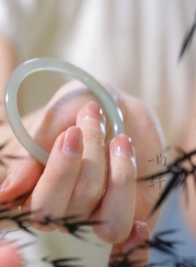 新中式石韵轩油青色玛瑙手镯玛瑙