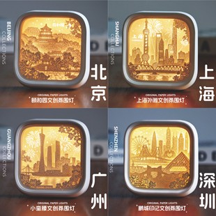 中国城乡文创 非遗纸雕氛围夜灯纪念礼品开学生日伴手礼物送老外