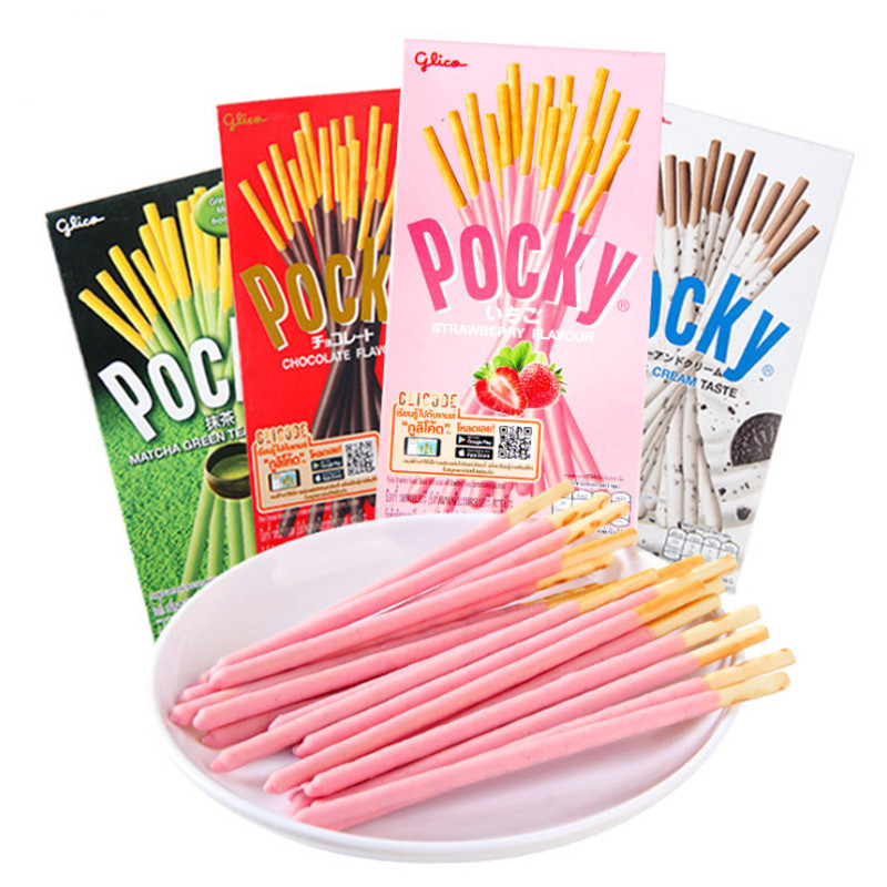 泰国进口格力高pocky百奇涂层饼干抹茶草莓巧克力棒休闲零食品