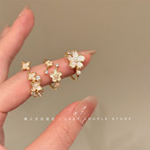 2025年新款 百搭简约食指戒 珍珠闪钻花朵戒指女小众设计轻奢时尚