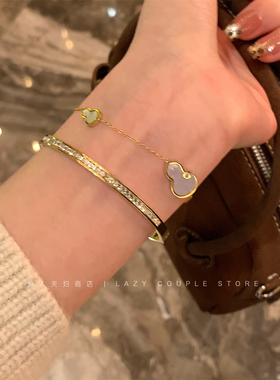 福禄小葫芦贝母钛钢手链