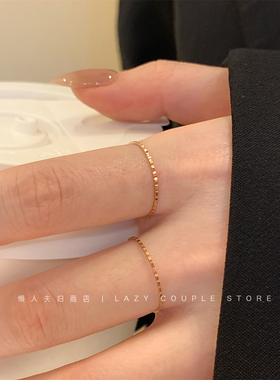 钛钢不掉色极细素圈叠戴戒指