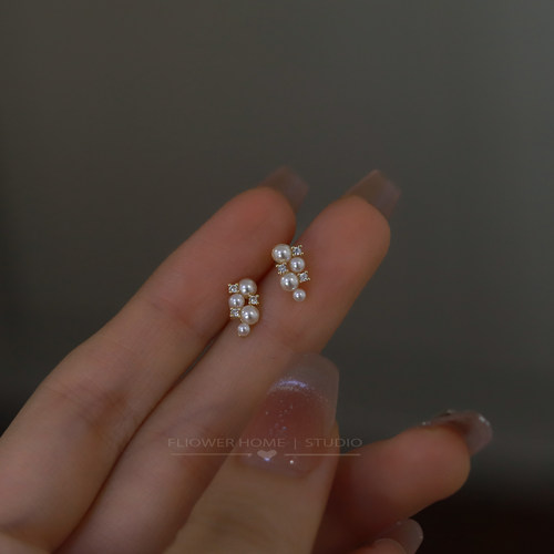 花宿家闪亮女精致小巧耳钉