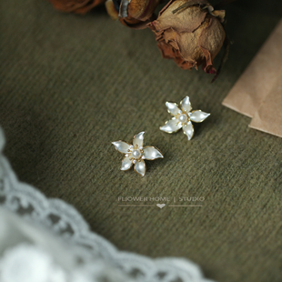 花宿studio 山野的雾~高质感设计小众气质欧美时尚925银针耳环女