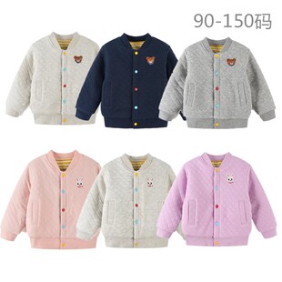 日系男女童装秋冬夹棉加厚内搭棉袄棉服100-150码