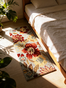 出口外贸美式手工地毯地垫家用客厅卧室床边花卉复古轻奢现代茶几