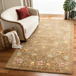 出口外贸清微瑕羊毛手工地毯集合家用客厅美式复古高针加厚复古