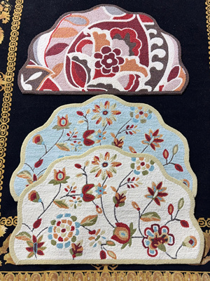 外贸出口美式手工针织地毯地垫118x76入户门厅田园复古轻奢半圆