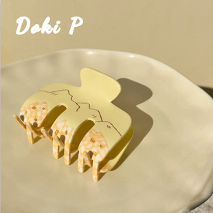 Doki P《芝士熔岩》原创设计岩石肌理手工钻石法国醋酸大号发抓夹