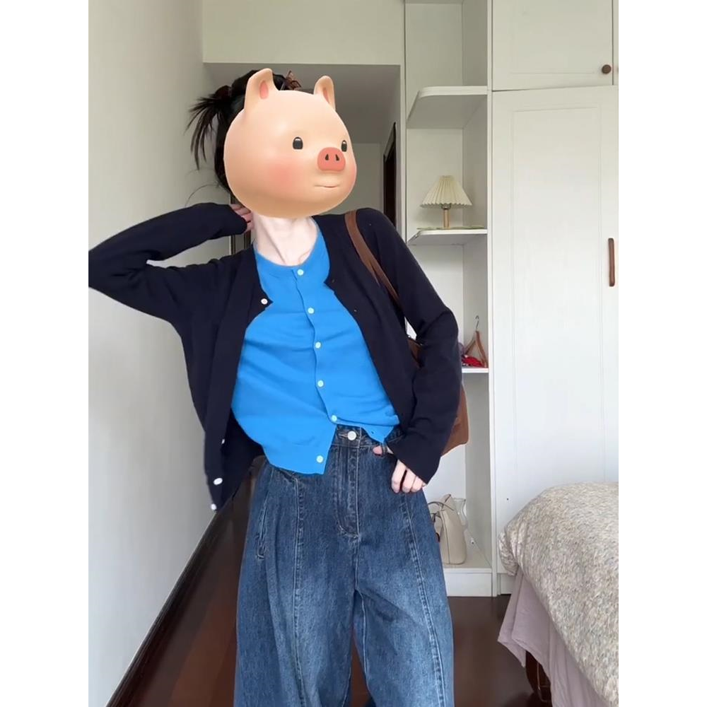 假两件针织开衫女春秋毛衣外套