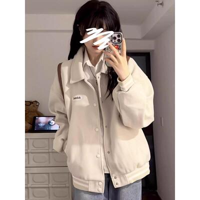 美式复古棒球服外套女秋季