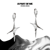 ETHEREAL原创中性四芒星纯银耳环小众金属风高级感男女耳饰