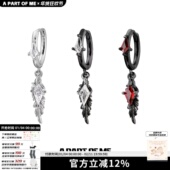 超酷原创设计羽毛锆石小耳环小众高级简约耳饰冷淡耳扣个性 男女