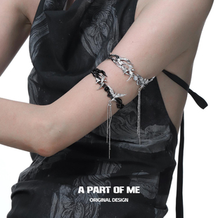 新中式 原创臂环飞鸟集系列白玛瑙小众设计高级感旗袍配饰 辣妹