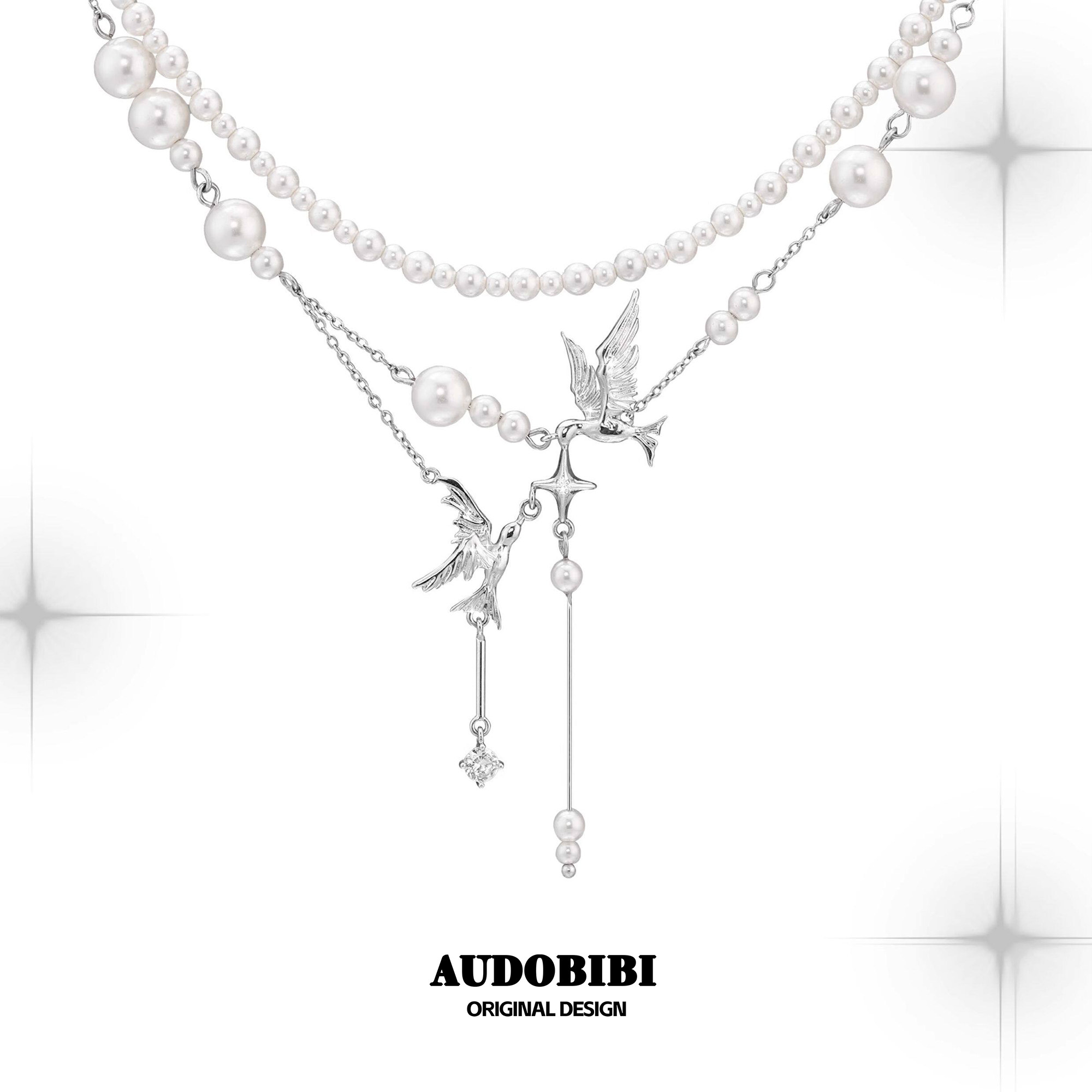 飞鸟集 原创设计清冷珍珠项链双层流苏高级感锁骨链女冷淡风新款