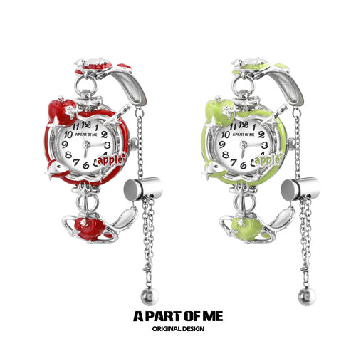 能走时间 原创红苹果手表手链小众设计高级感青苹果可爱甜酷手饰