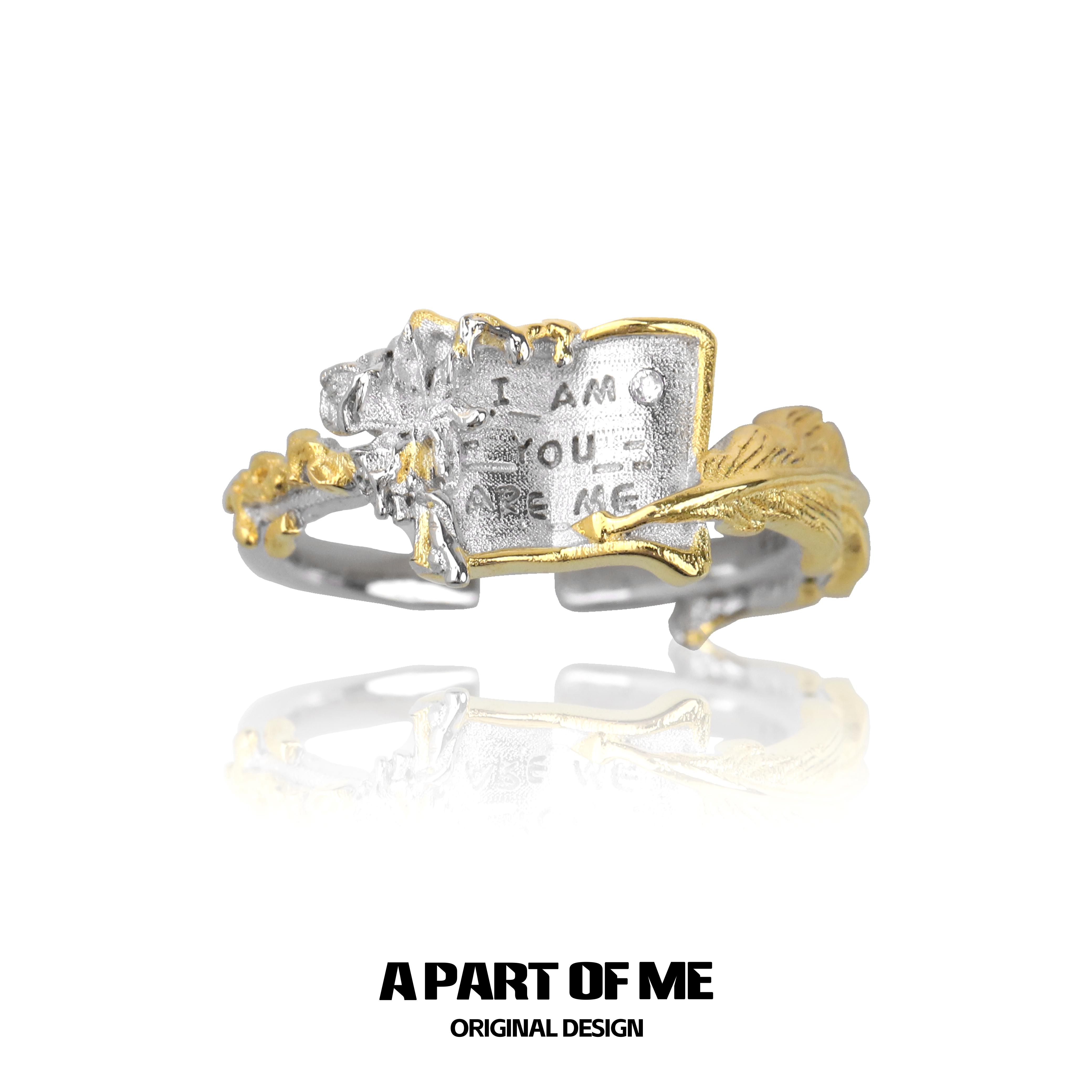 原创纯银戒指可调羽毛玫瑰小众设计高级甜酷食指戒