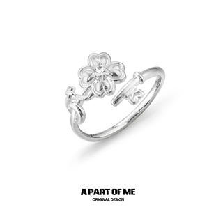 轻奢又日常 四叶草钥匙纯银戒指高级感食指戒 00开售