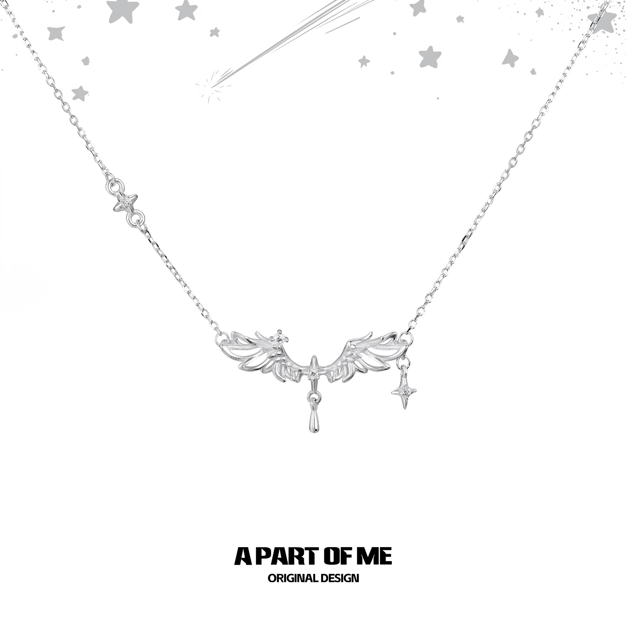 AUDOBIBI梦羽天使纯银项链不掉色原创设计小众翅膀高级感锁骨链