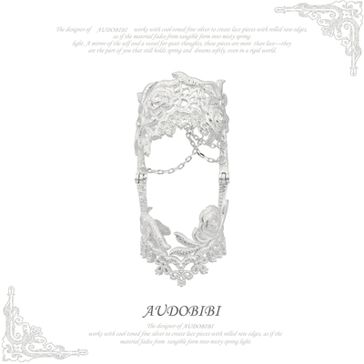 AUDOBIBI原创 巴洛克蕾丝关节戒指 是柔软的布料 也是盔甲