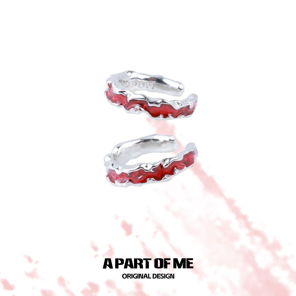 小众红色耳骨夹无耳洞本命年