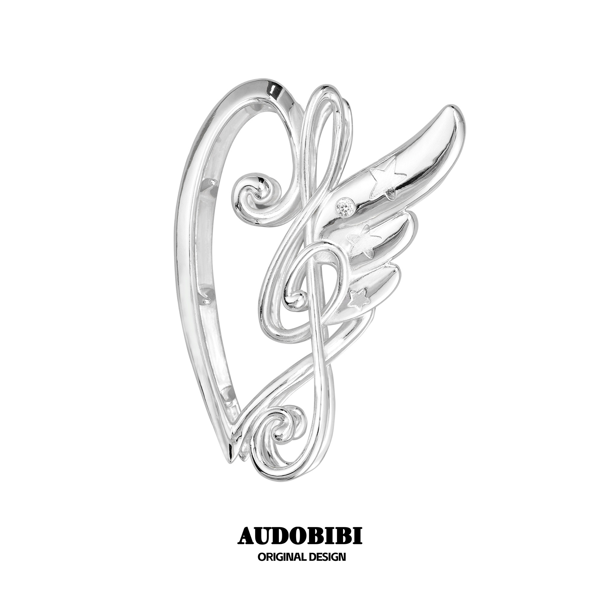 thumbnail for "Hover of High Notes" AUDOBIBI Original Angel Note Wing Claw Clip High-End Hair Clip Shark Clip