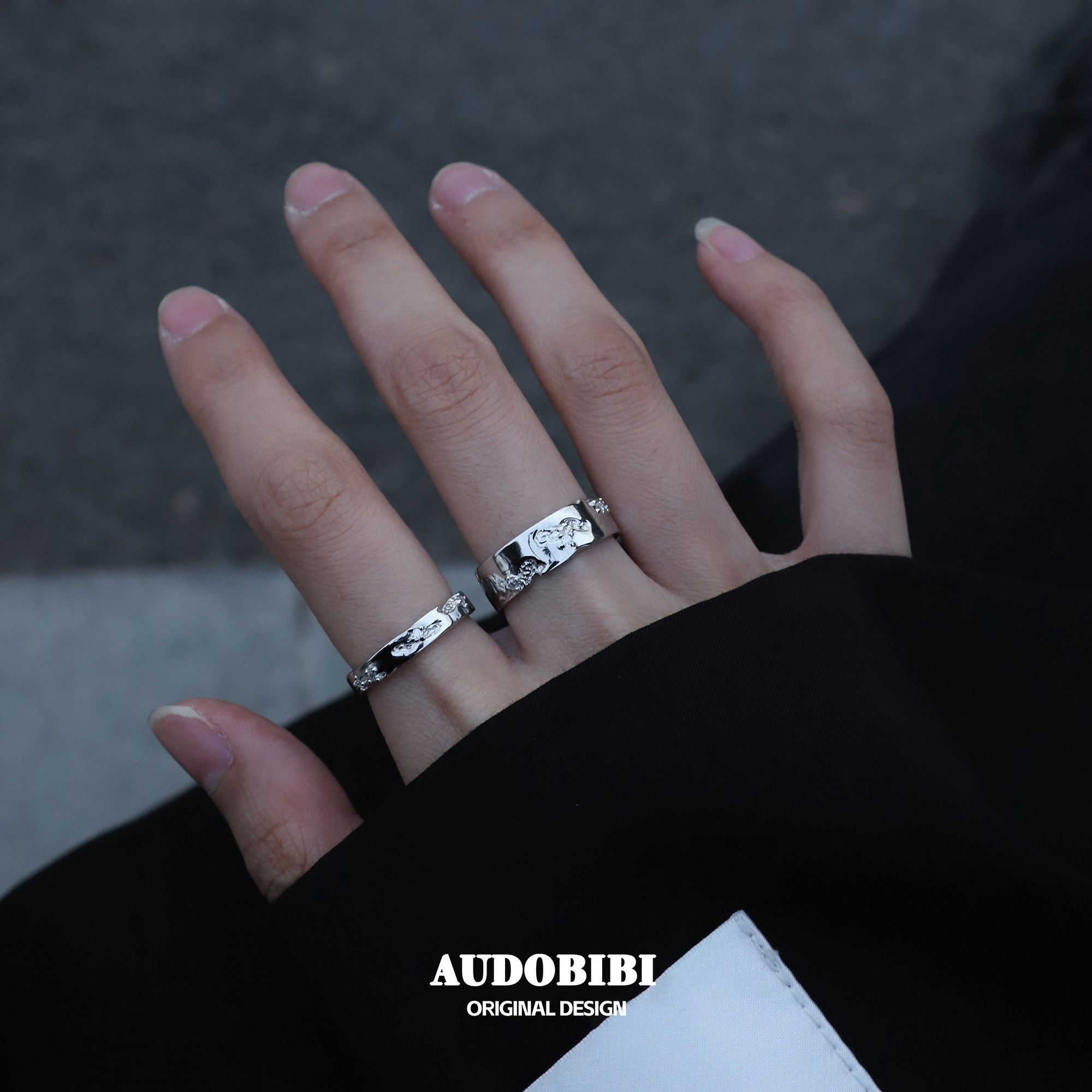 APartOfMe925纯银情侣戒指图片