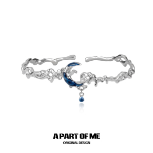 神秘感拿捏 原创设计手镯小众高级感清冷淡风蓝色月亮手饰