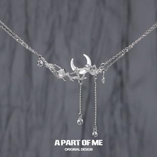 清冷之神 高级锁骨链 日升换月落原创925纯银项链不掉色月亮新中式