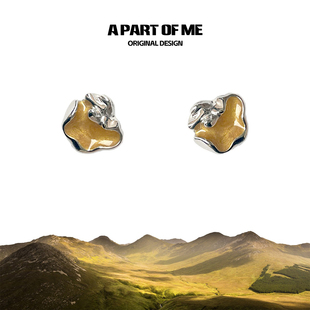 耀 原创小众不规则异形耳钉男女中性耳饰超级好看