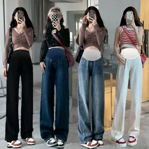 孕妇牛仔裤春秋外穿阔腿裤子秋冬直筒长裤打底裤拖地裤孕妇装秋装