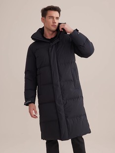 超厚款300克+鹅绒800蓬松度长款过膝户外防水防风男女连帽羽绒服