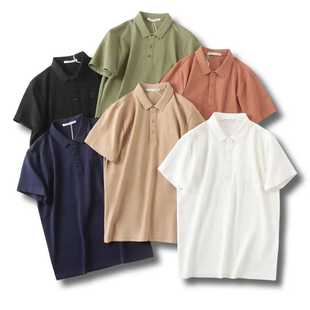 精纱珠地棉 男士 线下同步299 夏季 轻奢商务休闲纯色短袖 POLO衫