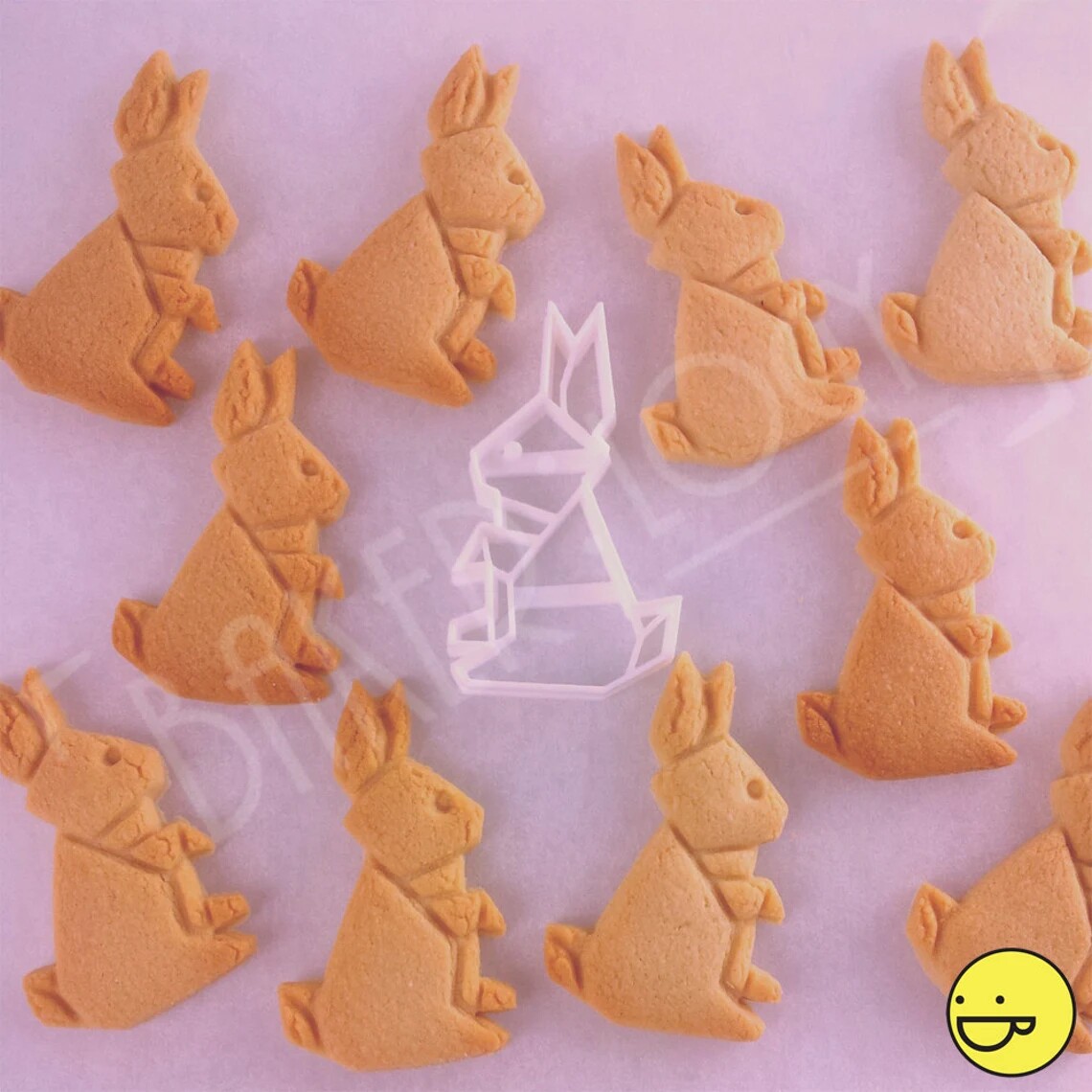 折纸兔子花样翻糖工具蔓越莓卡通压模定制烘焙饼干模型做曲奇模具