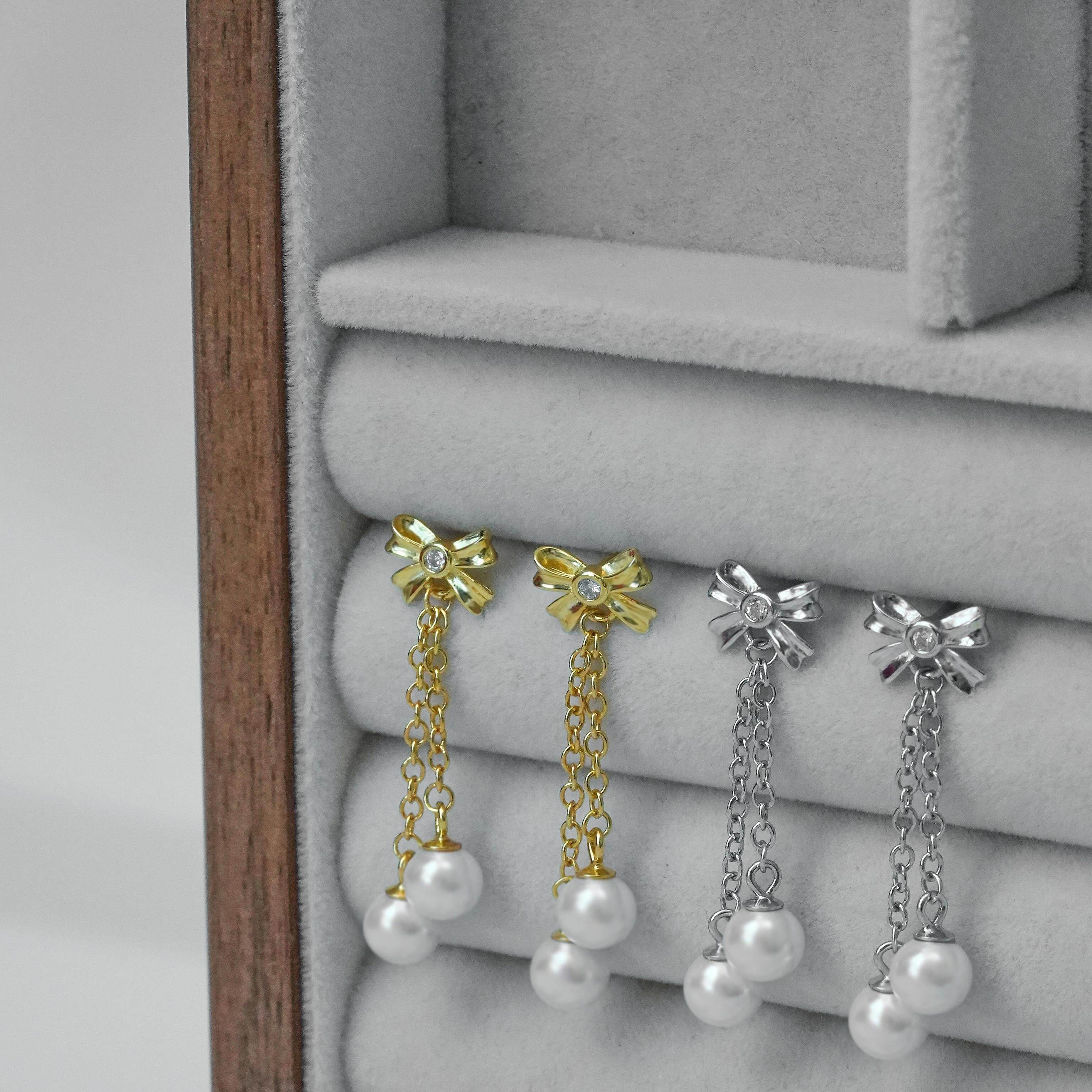 灵动蝴蝶结流苏珠珠耳钉女超仙甜美气质耳环耳饰,饰品/流行首饰/时尚饰品新,银饰耳饰,淘宝优惠券,粉丝福利购,淘宝优惠卷