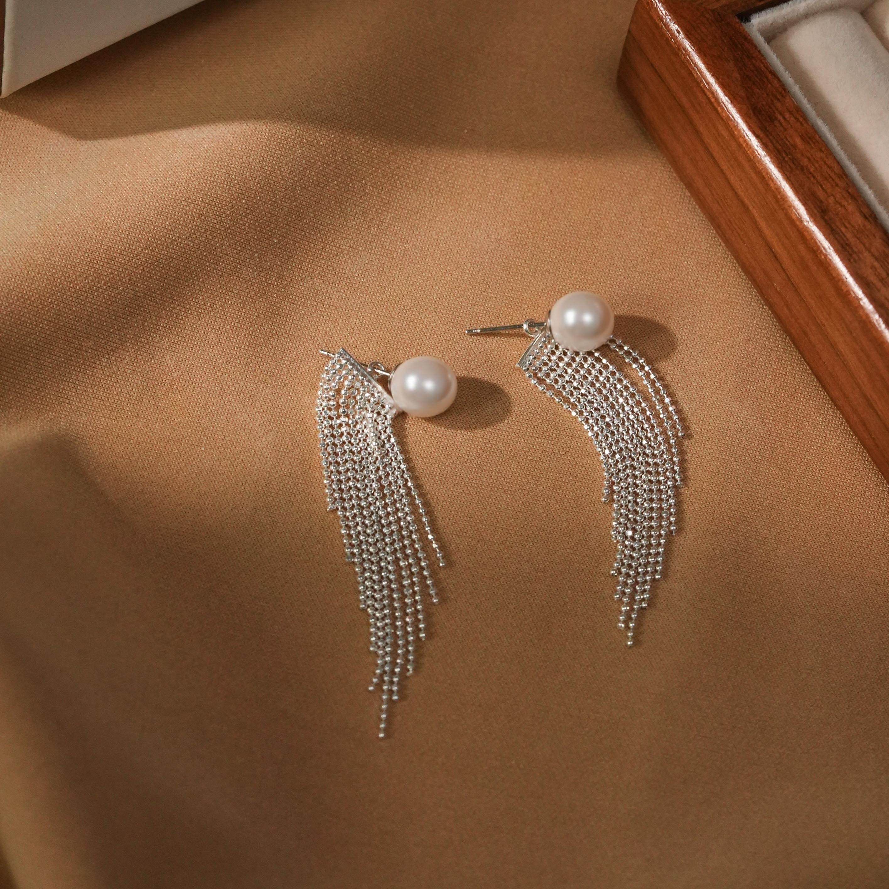 超闪流苏珠珠耳钉两戴时尚百搭清新耳饰,饰品/流行首饰/时尚饰品新,银饰耳饰,淘宝优惠券,粉丝福利购,淘宝优惠卷