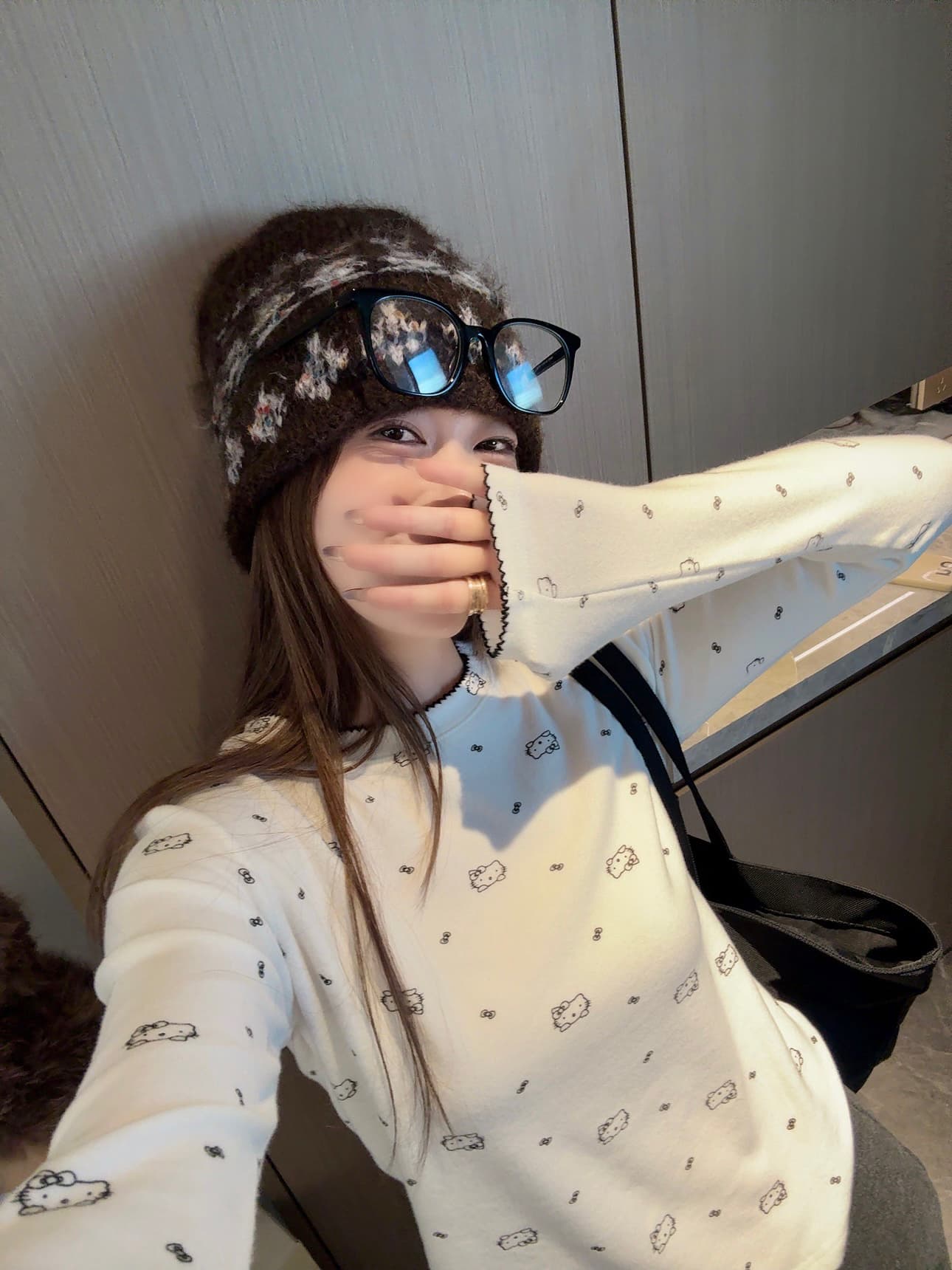 kt猫印花羊毛长袖软糯打底