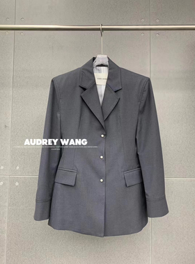 AW2024春季新款小众设计简约通勤立体剪裁单排扣气质西装外套女