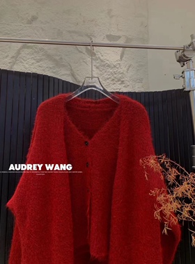 AW2023冬季新款原创小众设计纳米羊驼绒气质新年战袍马甲两件套女