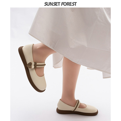 气质单鞋女透气一脚蹬玛丽珍鞋凉