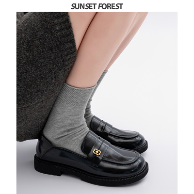 平底真皮乐福鞋女懒人一脚蹬单鞋