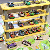 停车场儿童玩具小汽车收纳架神器宝宝车库男孩汽车模型场景停车位
