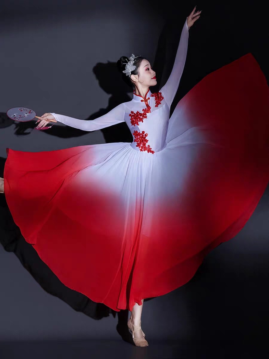 古典舞演出服女飘逸中国风舞蹈服装汉唐古装艺考独舞伞舞表演服饰