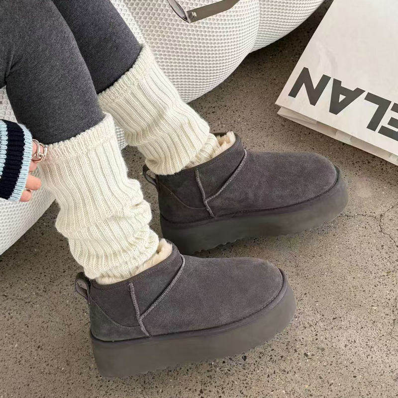 诗歌兰2025冬季新款真皮雪地靴