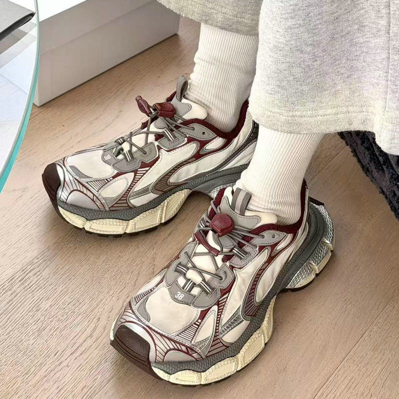 诗歌兰老爹鞋女2026秋季上新真皮百搭网面显瘦厚底爆款休闲运动鞋图片