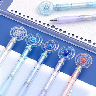 爱好GP4930旋转银河按动中性笔0.5mmST笔尖黑色速干顺滑刷题书写