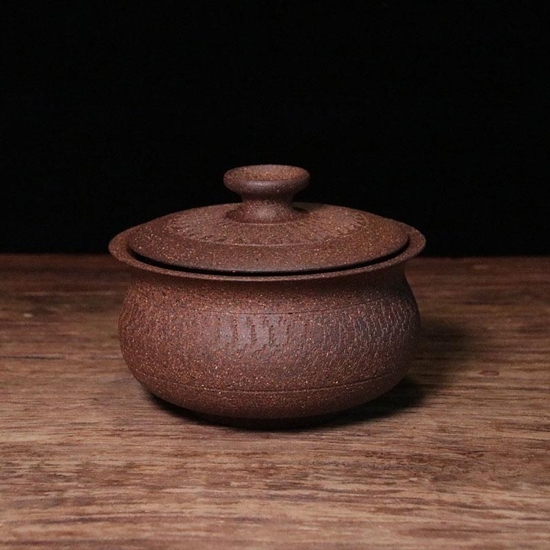 粗瓷泥料素色无釉纯手工隐藏出水盖碗瀑布盖碗出水如瀑茶具