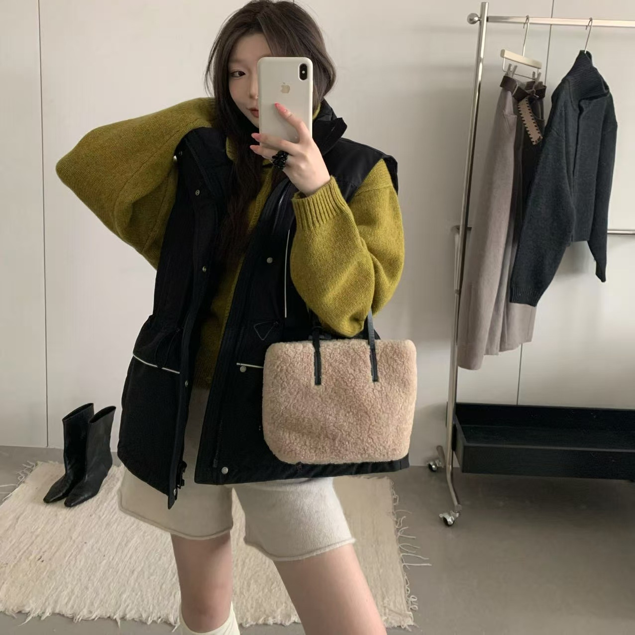 福利不退换enxi8165中长款羽绒马甲时尚显瘦百搭好穿外套上衣